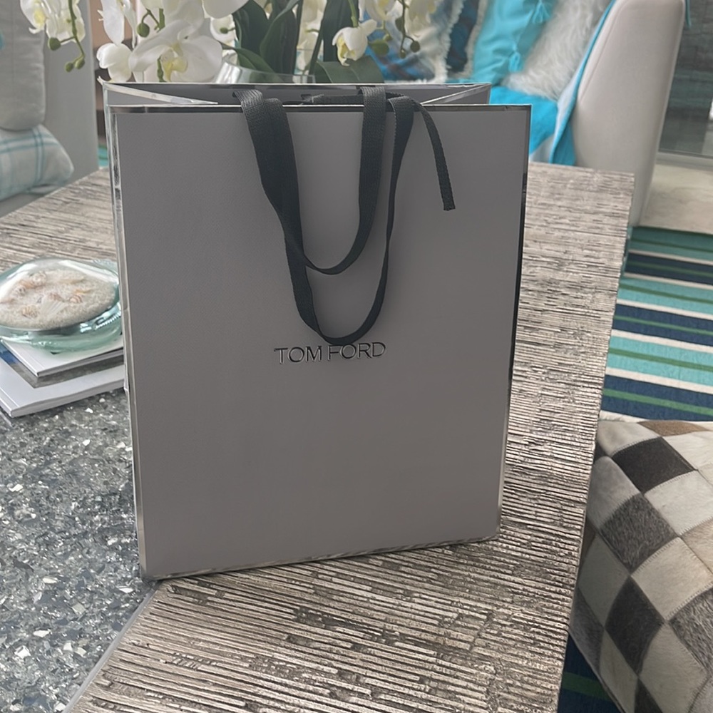 Authentic TOM FORD Empty Paper Bag silver gray